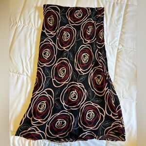 Red, Pink and Black Midi Skirt